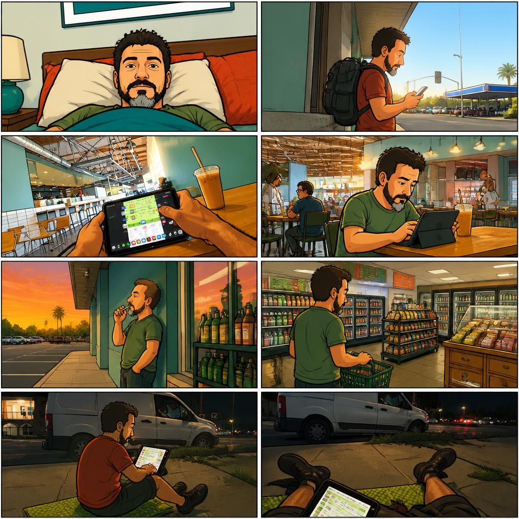 Daily Comic (Oct 9, 2026): Quiet Hustle, Soft Light