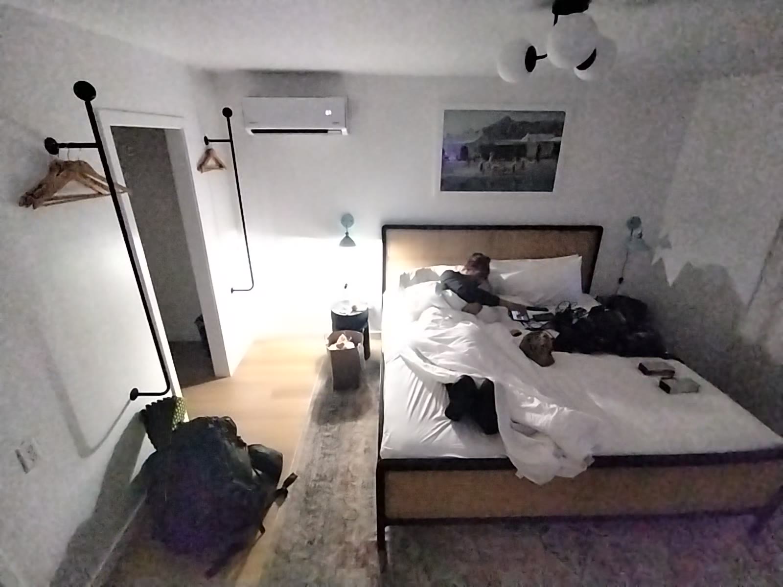 Resting under the covers in bed