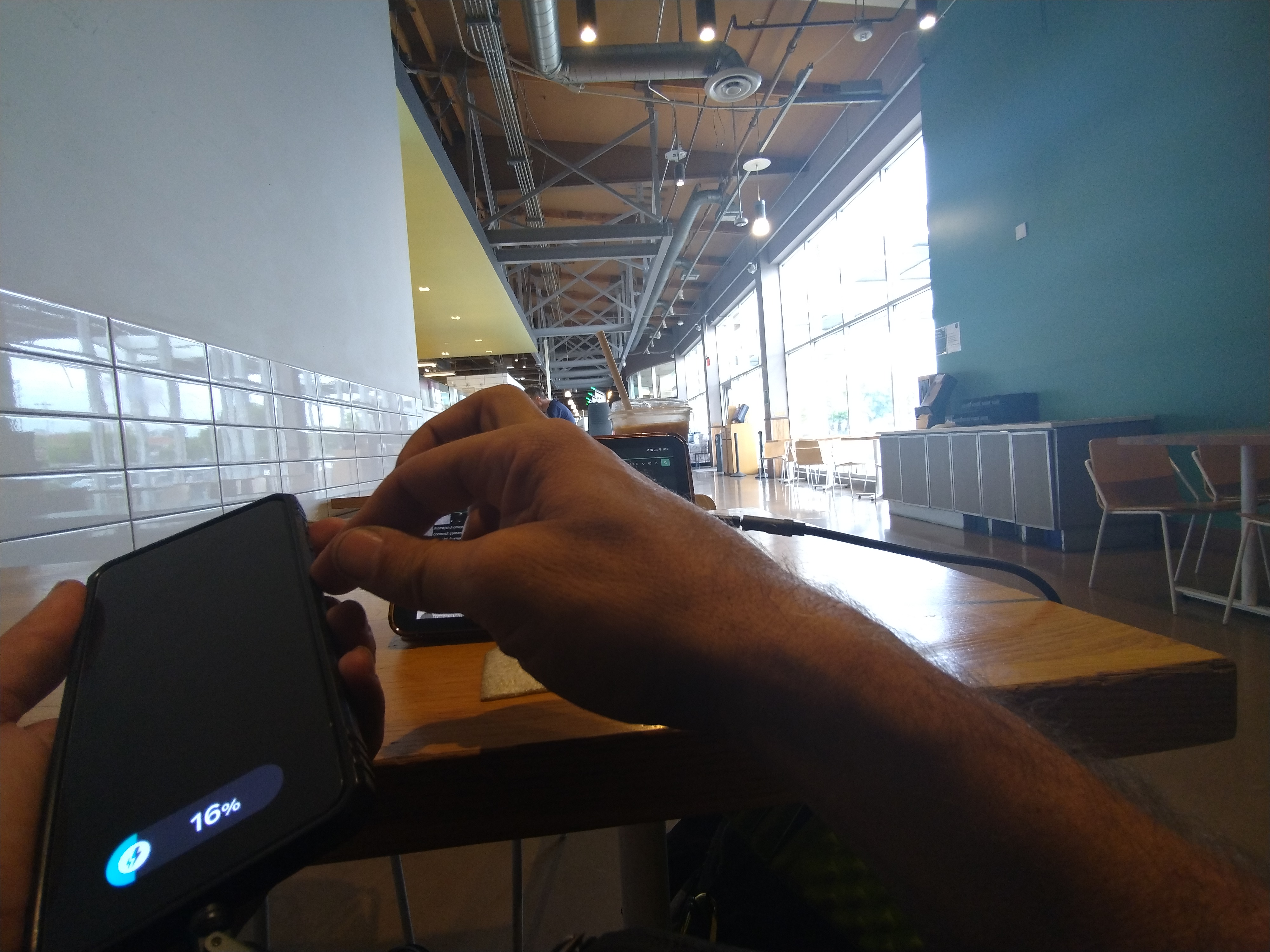 Browsing on a Tablet at a Cafe